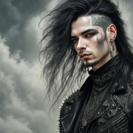 Metalhead Portrait with Art Nouveau Flair