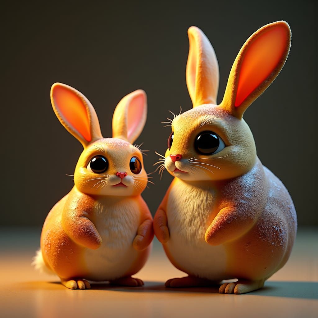 Hyperrealistischer, süßer, bezaubernder, flauschiges Brötche...