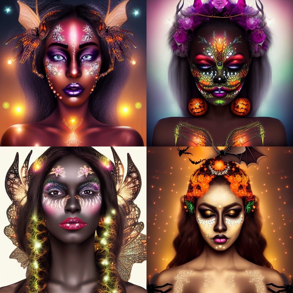 Halloween Goddess in Hyperrealistic Digital Art