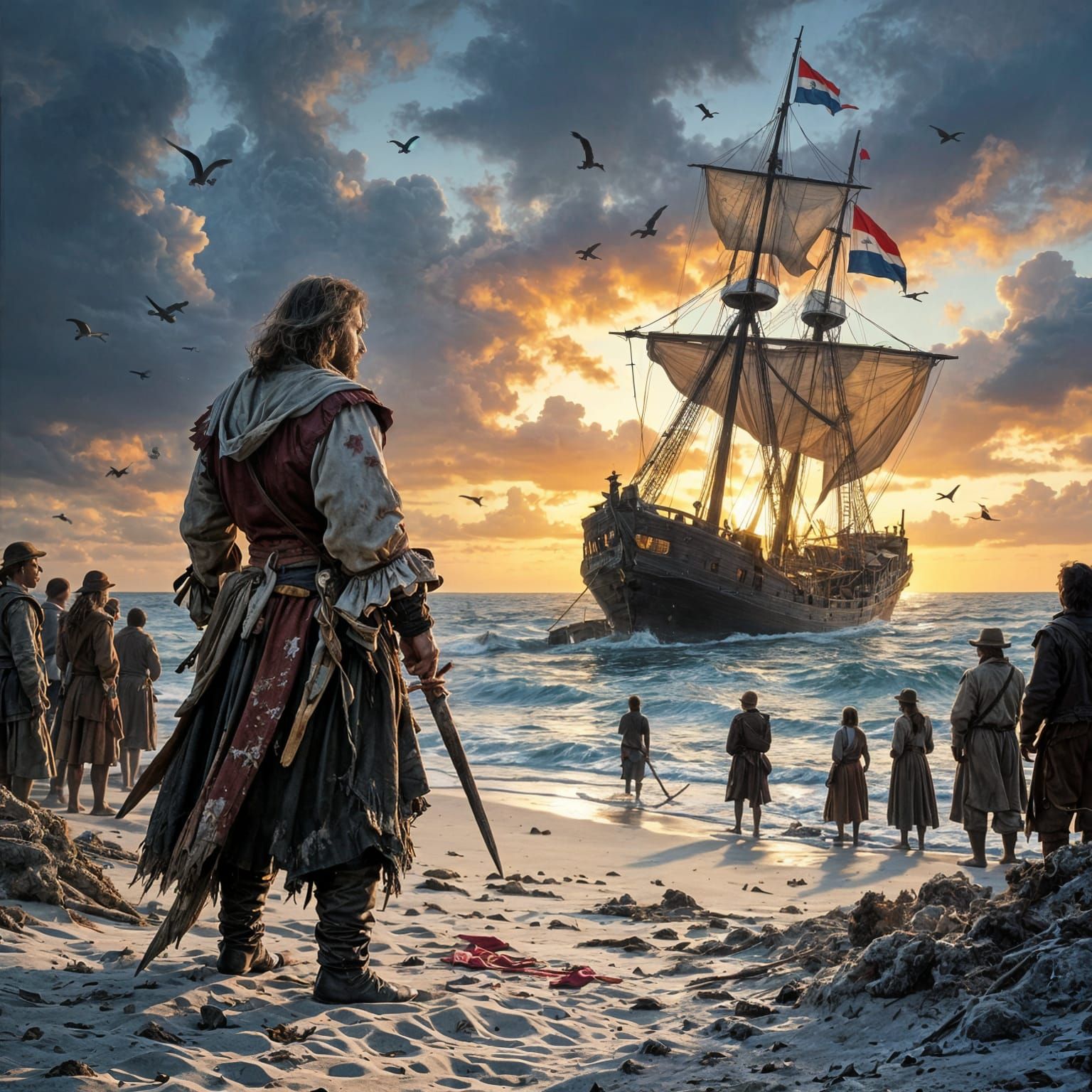 Batavia Shipwreck in Style of Dutch Masters