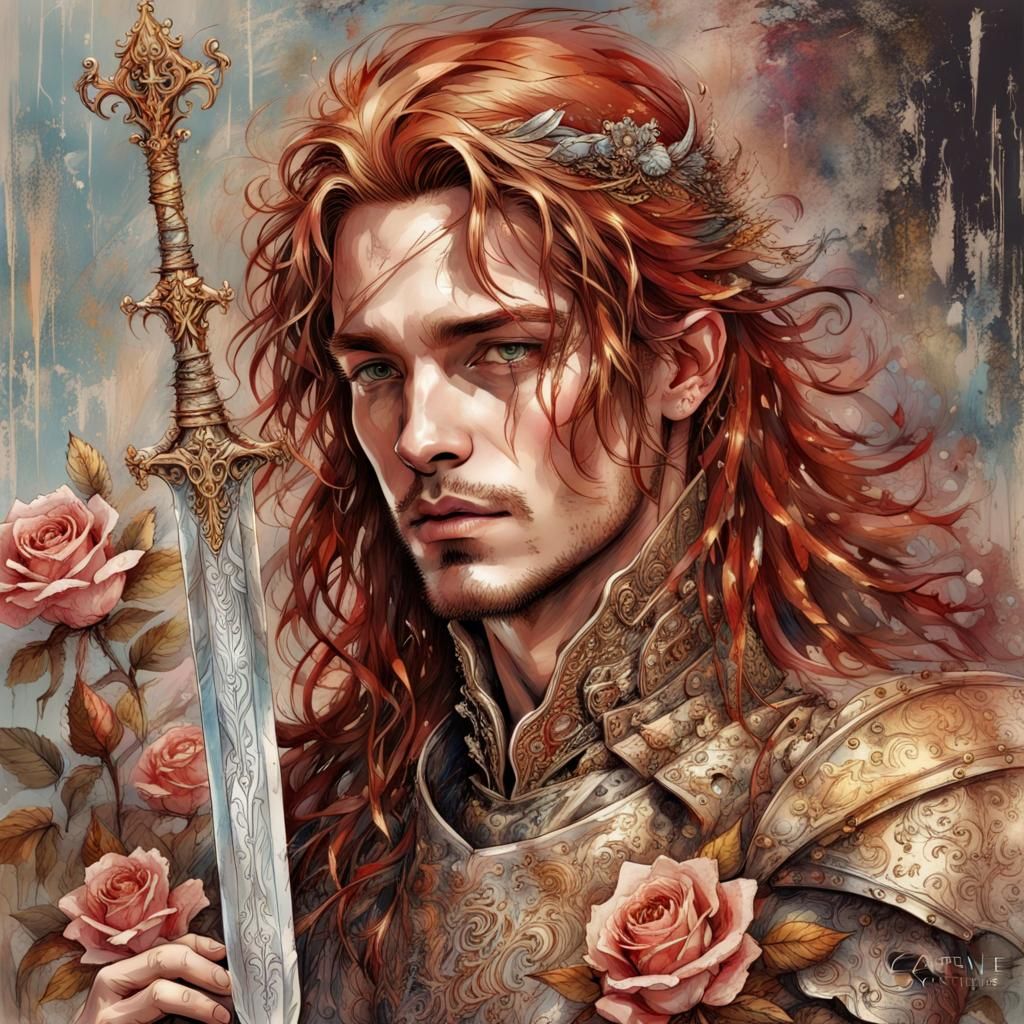 Fairycore Prince with Sword and Roses