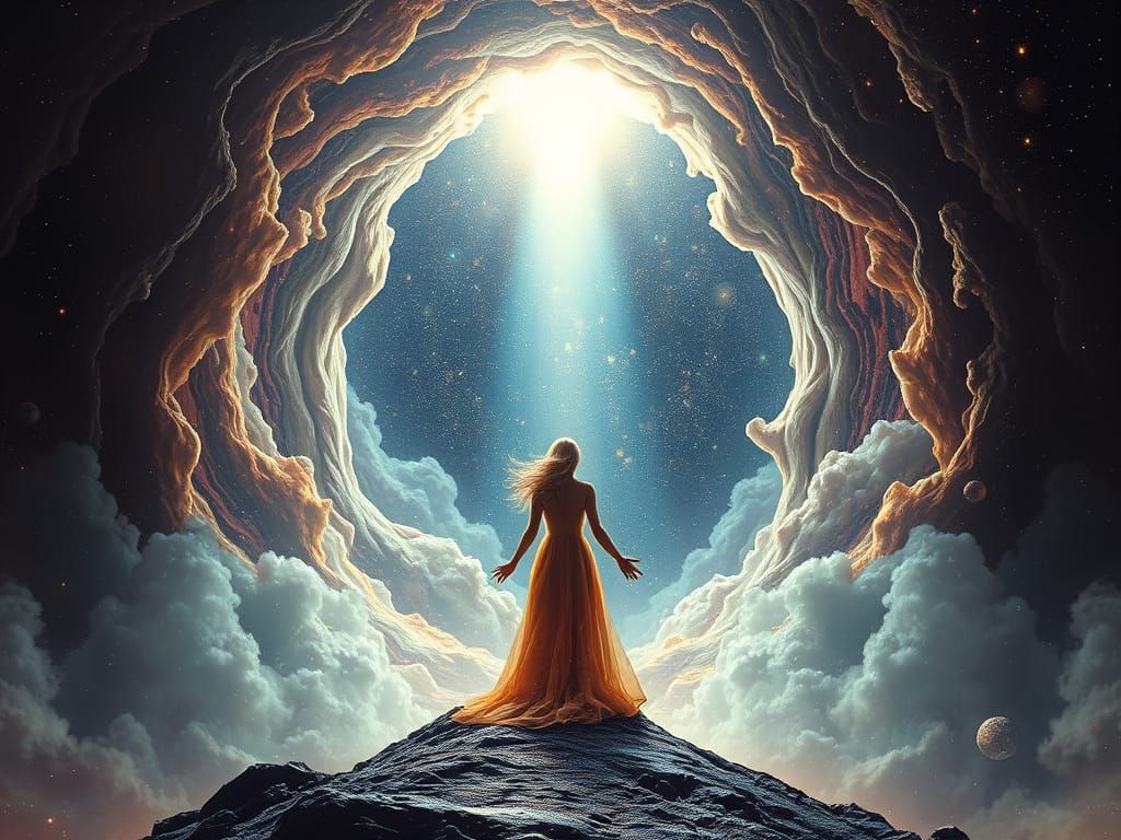 Glowing Goddess at the Cosmic Threshold