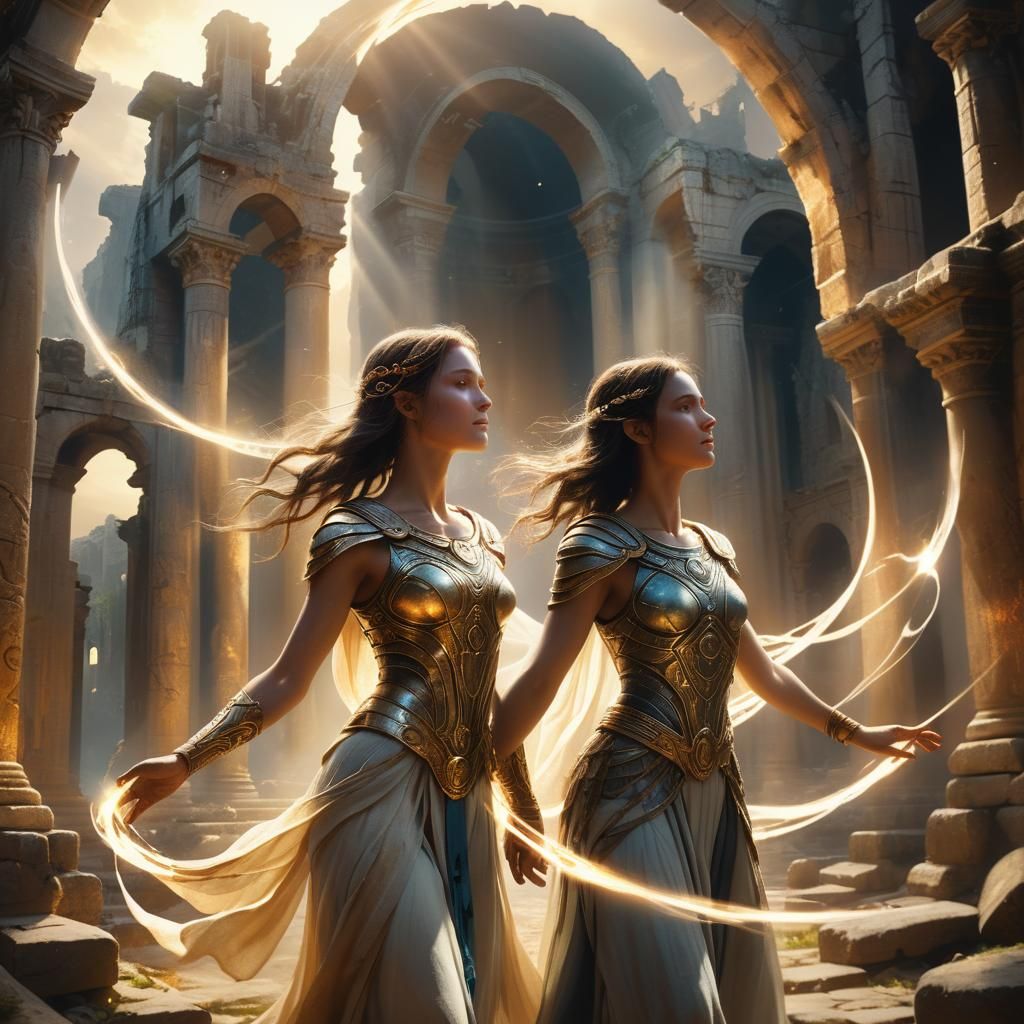 Ethereal Woman Rekindles Life in Ancient Ruins