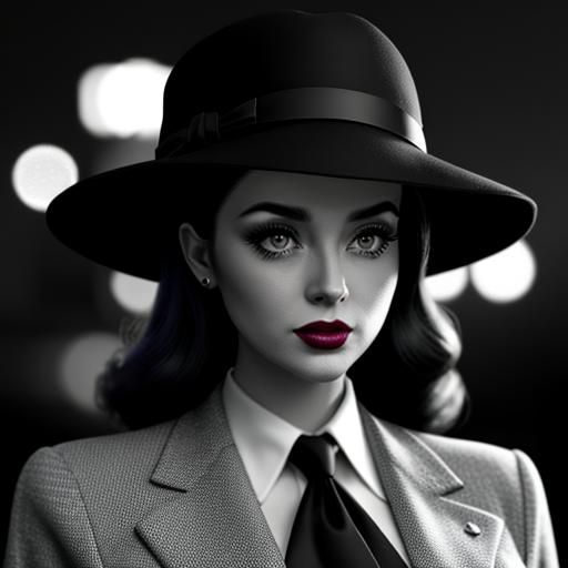 1950s Woman in Film Noir Portrait