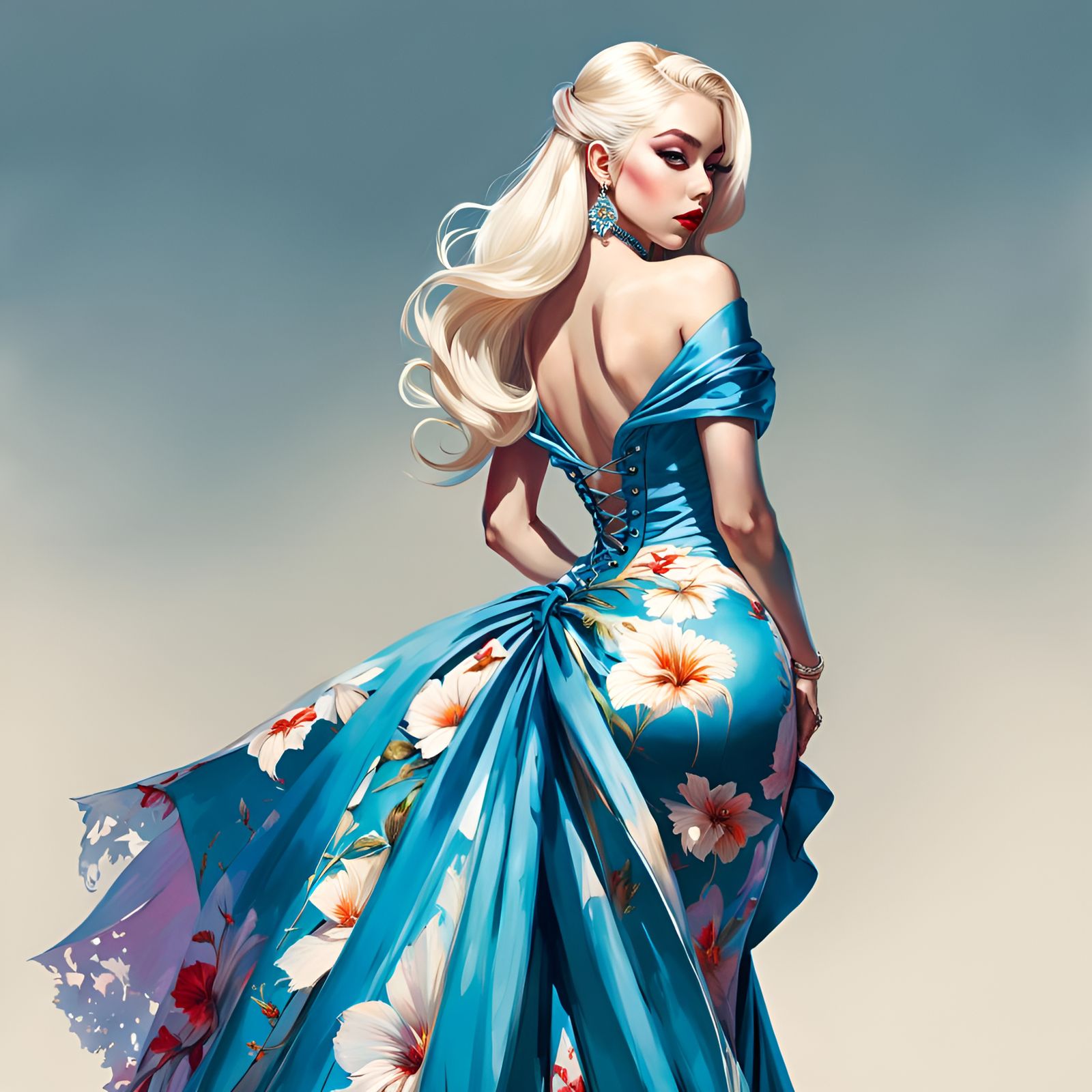 Glamorous Woman in Pin-Up Style Portrait