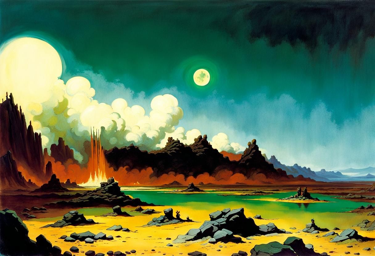 Toxic Wasteland Landscape in Fantasy Style