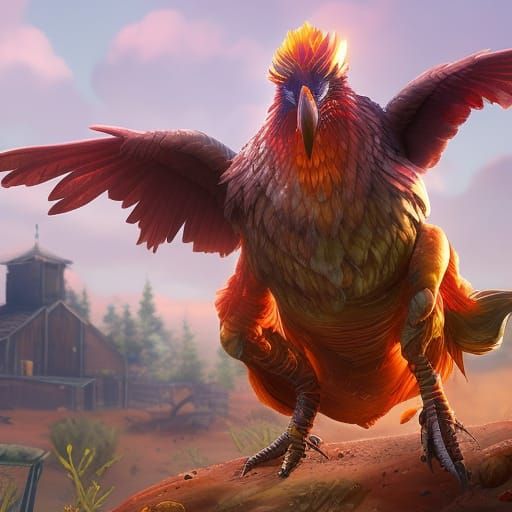 Realistic Fortnite Chicken: Fantasy Concept Art
