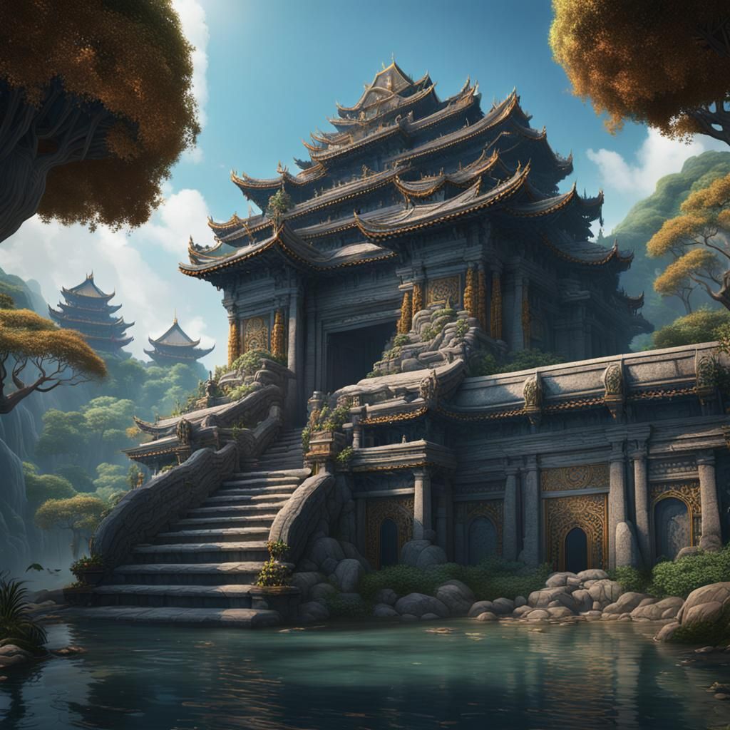 Singapore Stone: Detailed Matte Painting in Fantasy Art Styl...