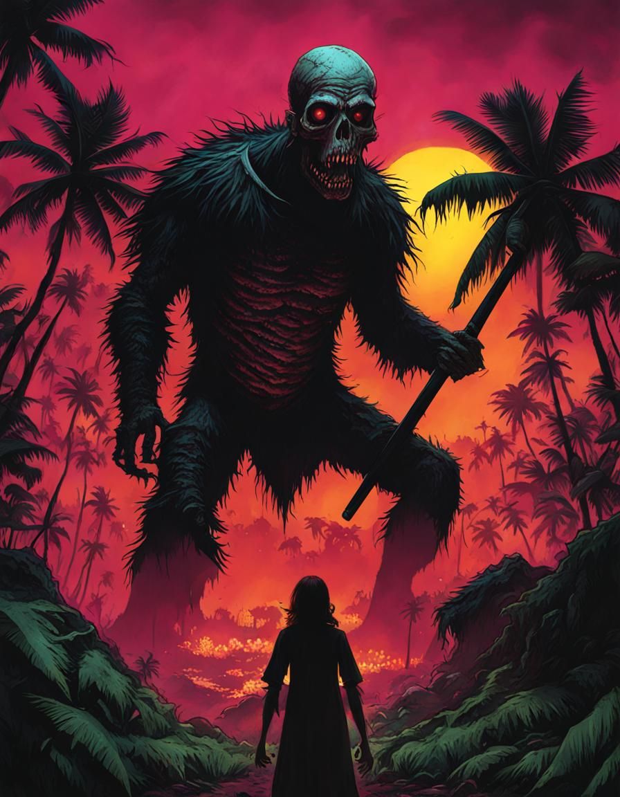 Dark Fantasy Coconut Zombie, Horror Movie Style