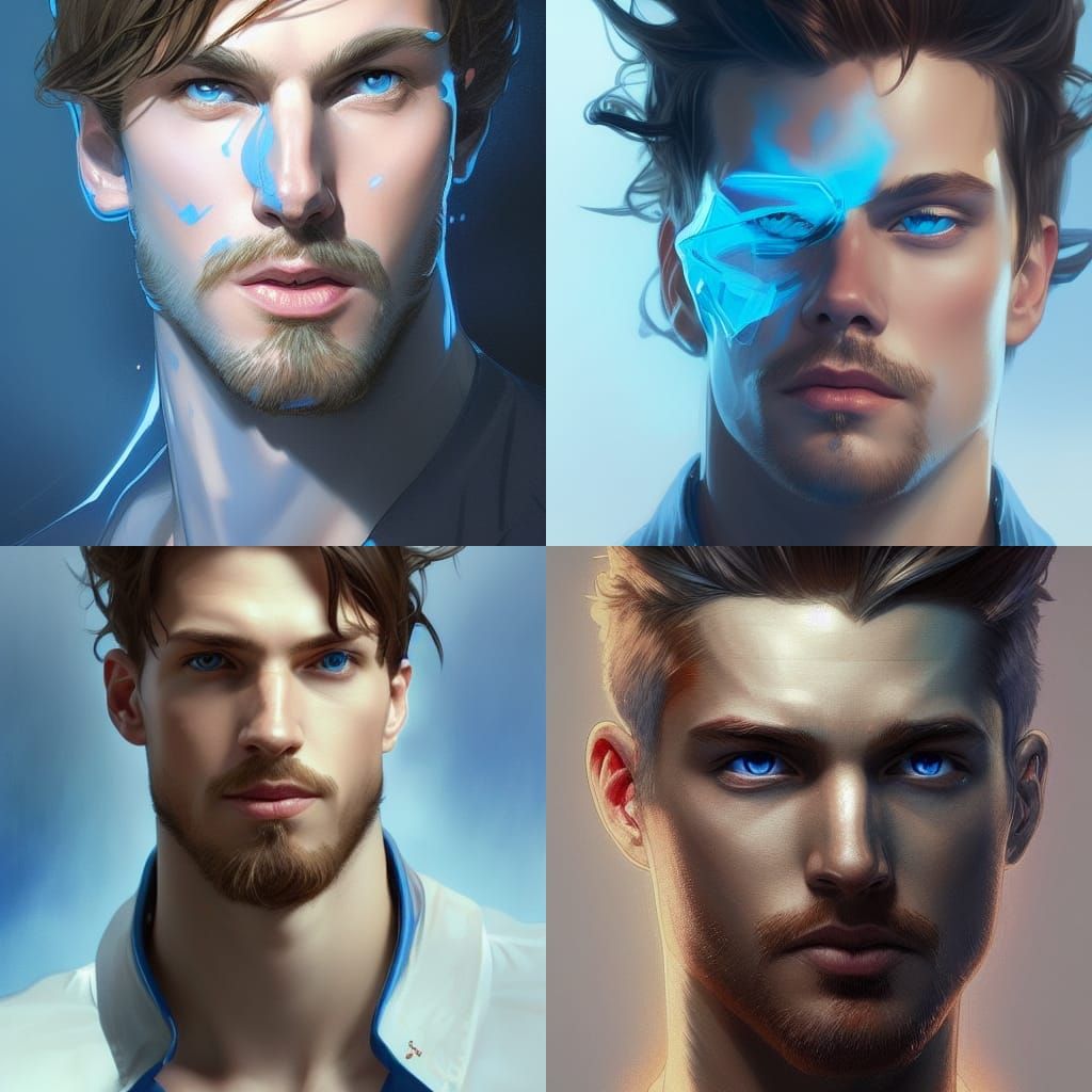 Charming Blue Eyes Portrait in Hyperdetailed Digital Art