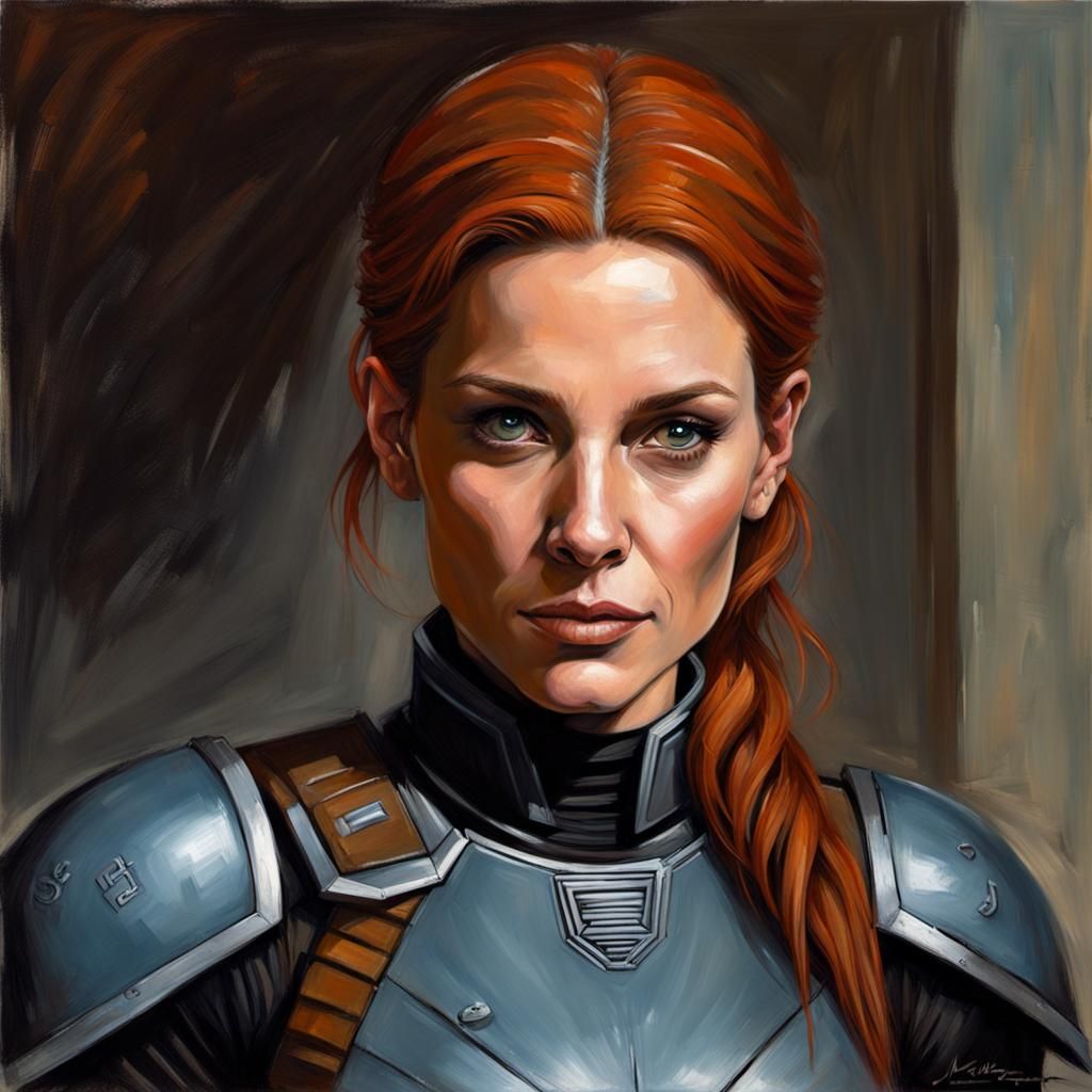 Katee Sackhoff as Bo-Katan Kryze in Oil Painting