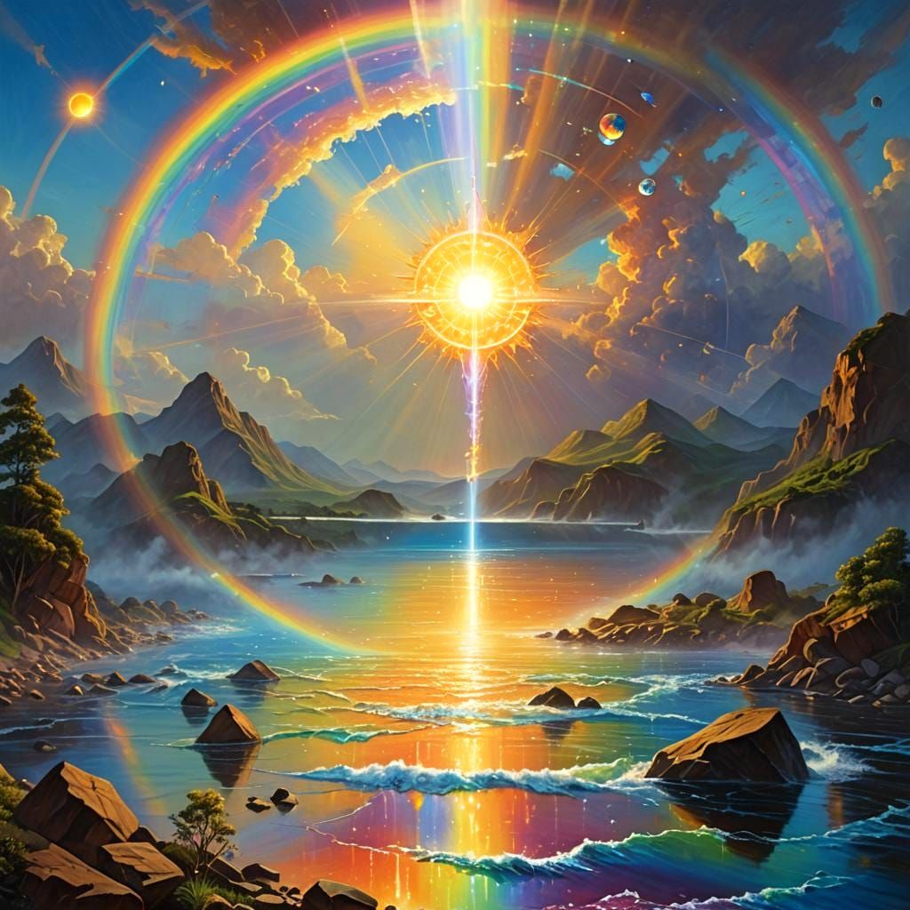 Surreal Sun Destroys River With Rainbow Energy