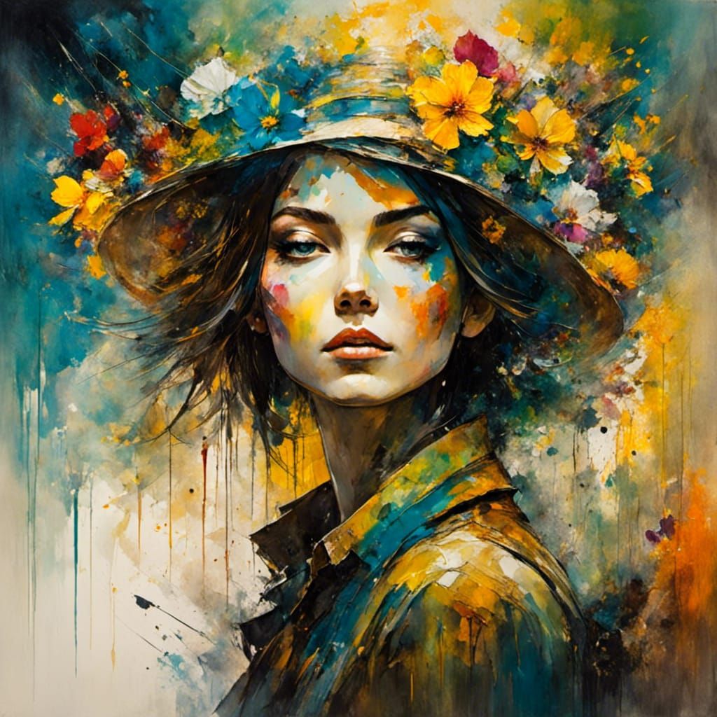 lady with summer hat