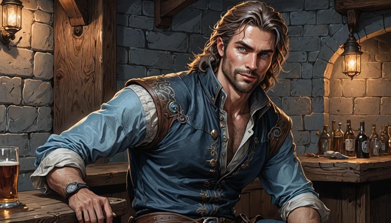 Fantasy Rogue Leader Color Sketch Portrait