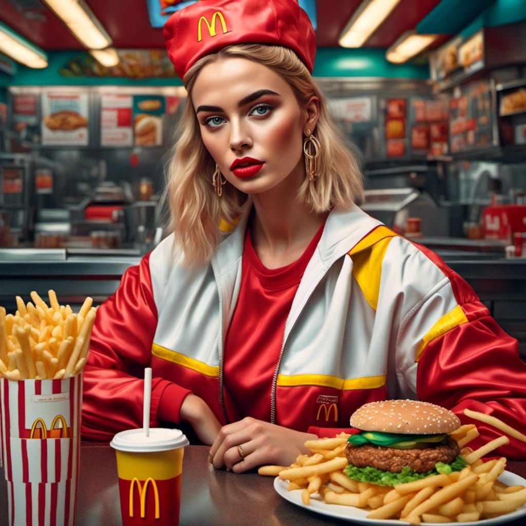 McDonald's Star Portrait in 1990s Style