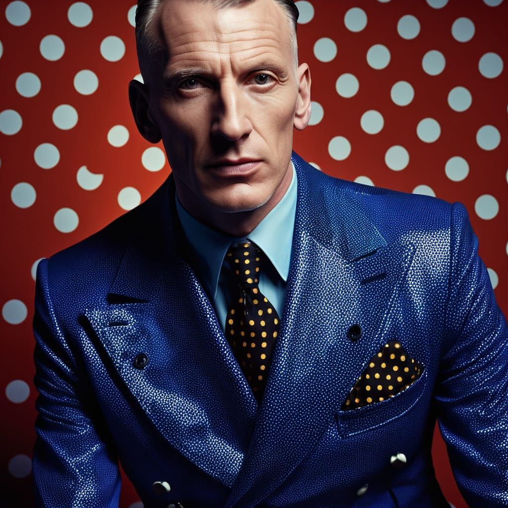 Polka Dot Pop Art Male Model Portrait