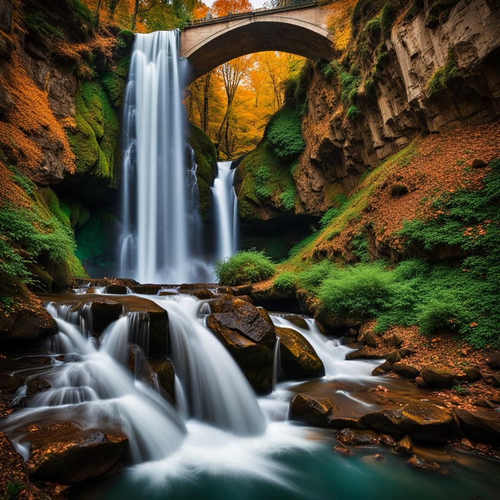 Eerie Bridge to Jungle Valley in Digital Art Style
