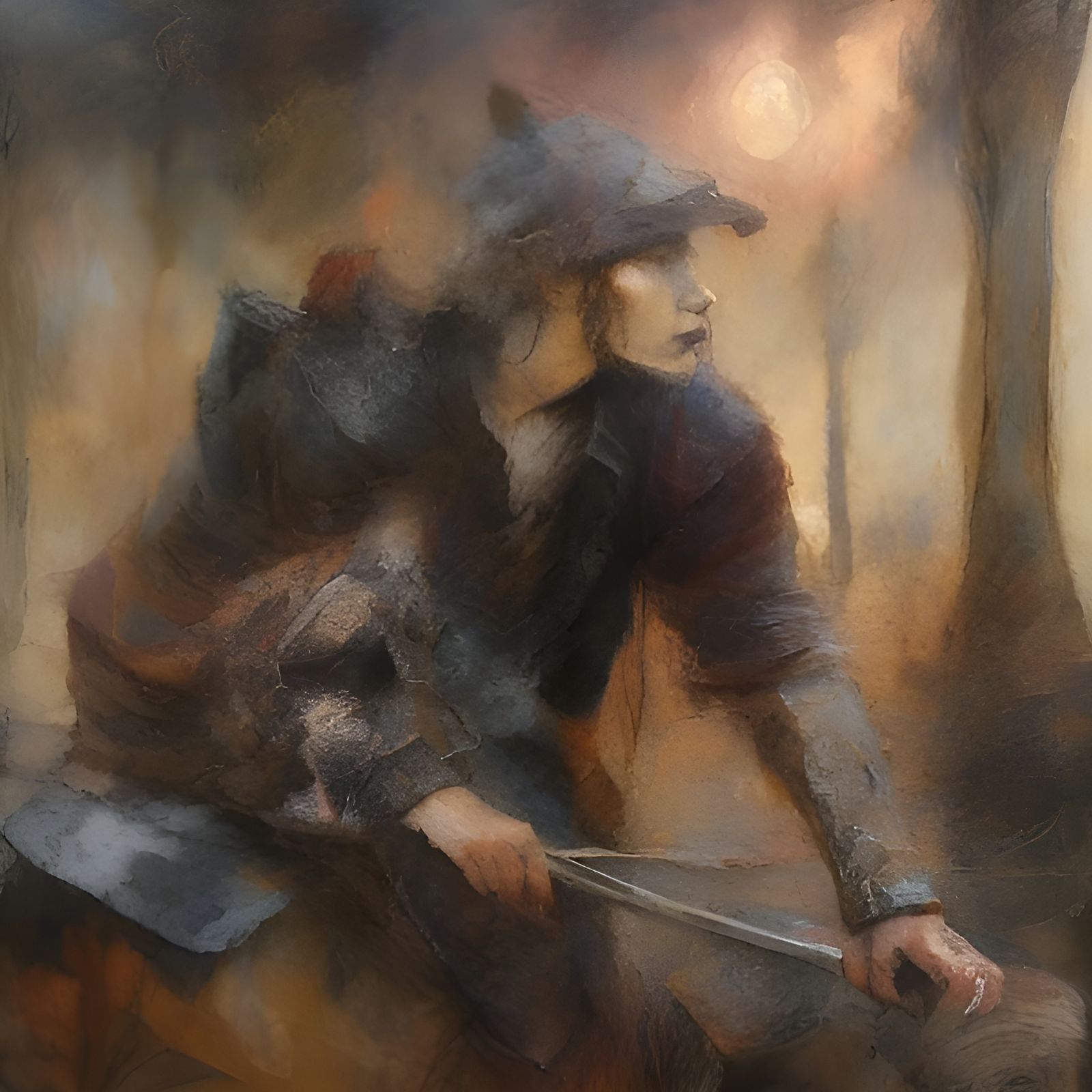 Family Portrait in Filigree Oil Sfumato Style