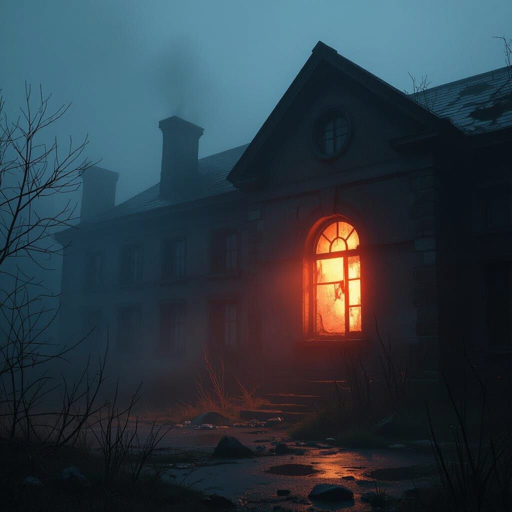 Eerie Abandoned Hospital at Night