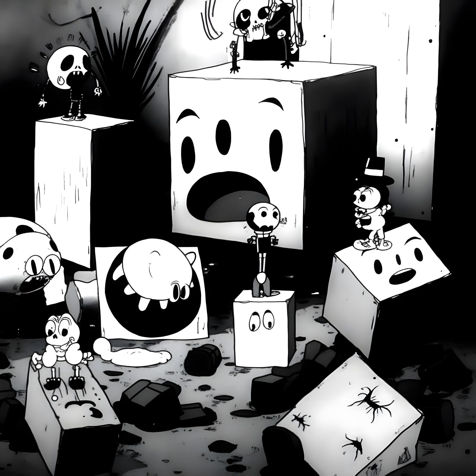 Surreal Geometric Composition in Retrofuturist Cubism