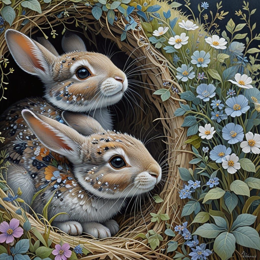 Cute Baby Rabbits First Peek at the World