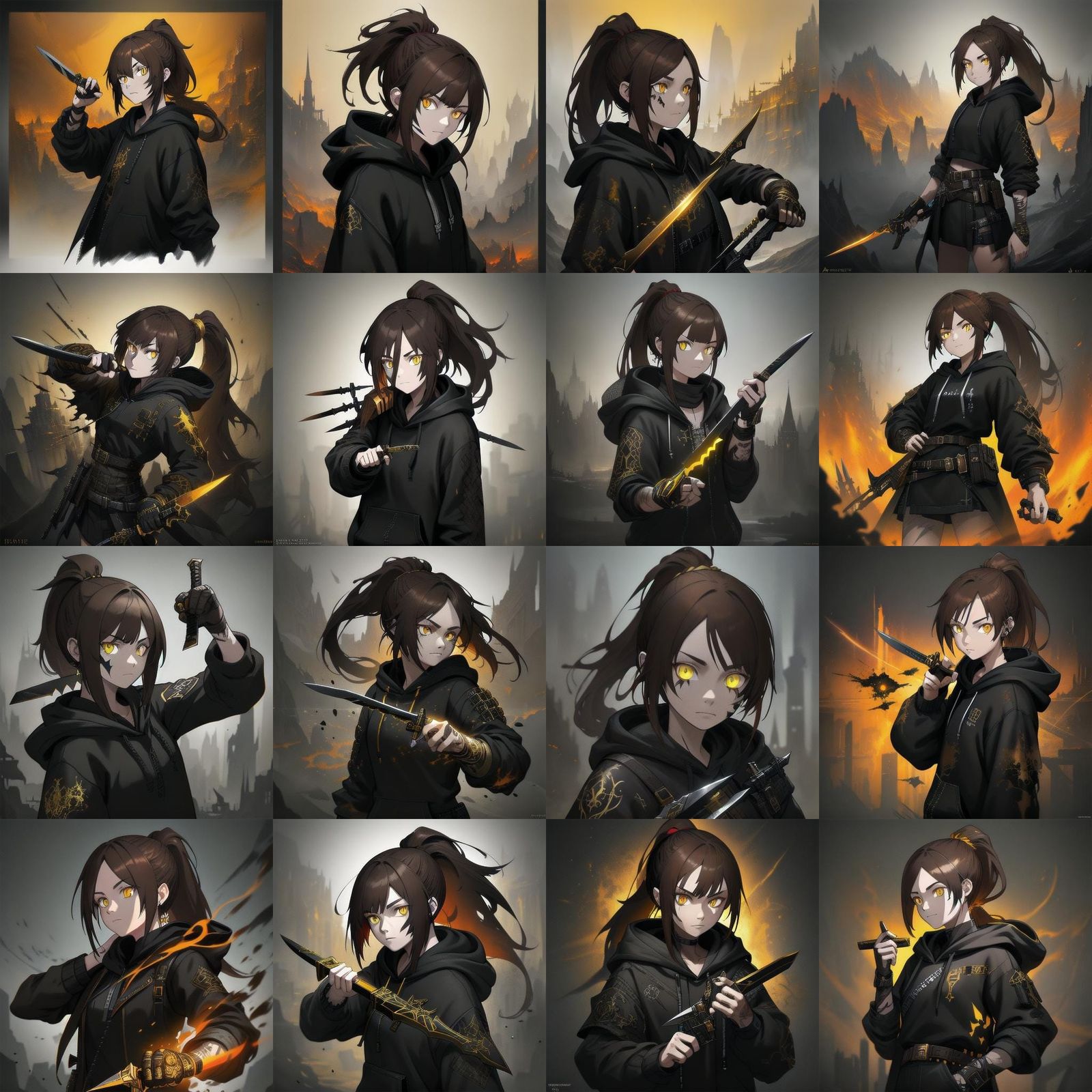 Girl with Golden Eyes in Detailed Matte Painting