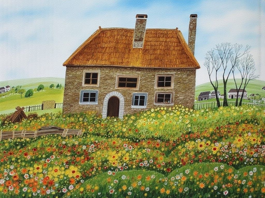 Charming Thatched Roof Cottage in Whimsical North Frisian Se...