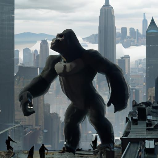 Still shot from the 2024 film 'Kong - NYC', king Kong takes over new York City, hyper detailed, hyper Realism, Photoreal...