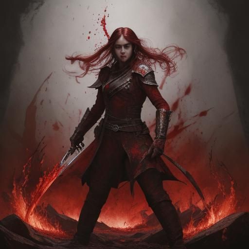 Abstract Blood and Fire Elemental Design