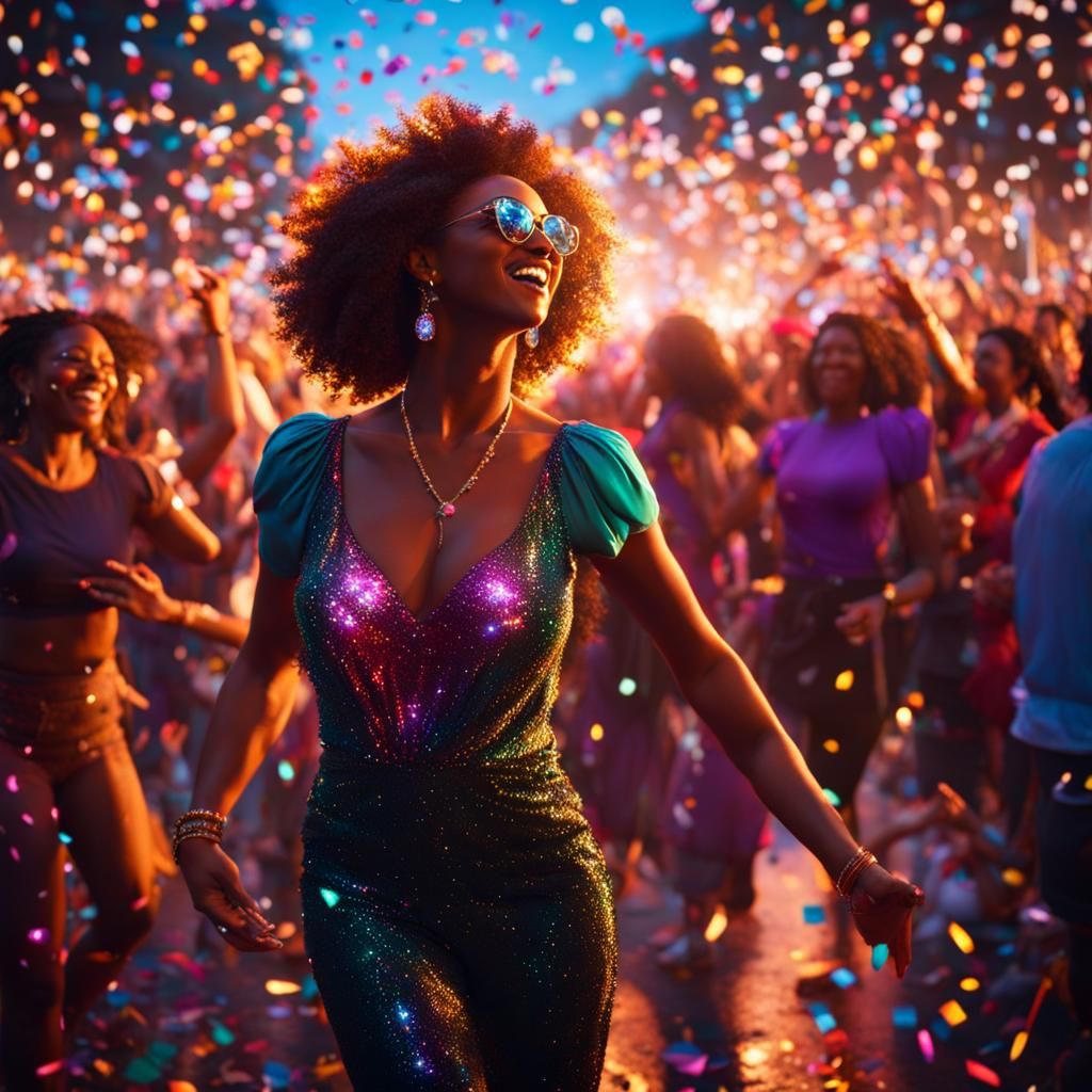 Woman celebrating the new year