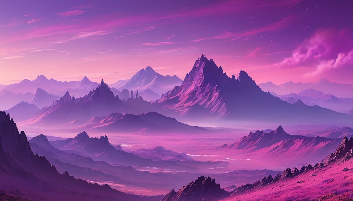 Vibrant Sci-Fi Landscape Illustration in Digital Painting St...