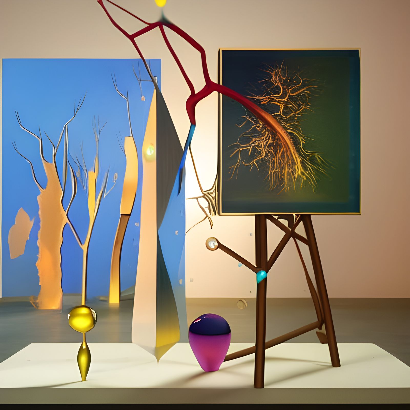 Biopunk Garden with Erupting Pond in 8k