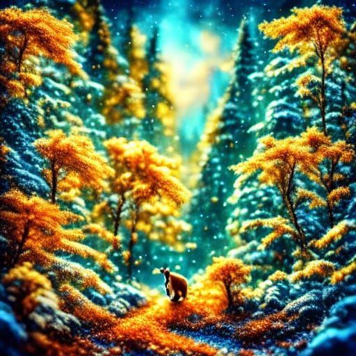 Whimsical Squirrel Eating Nuts Watercolor Illustration