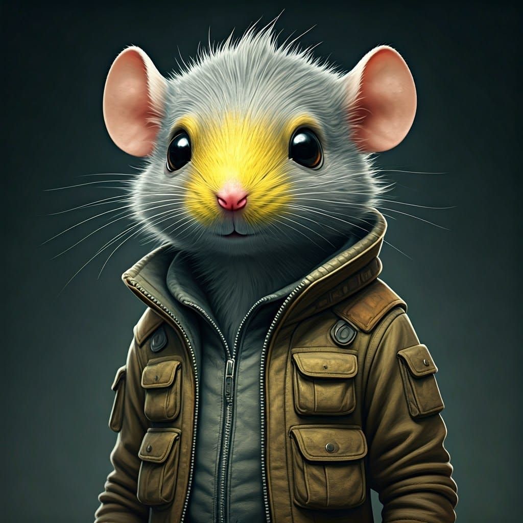 Humanoid Rodent Concept Art in Cartoon Style
