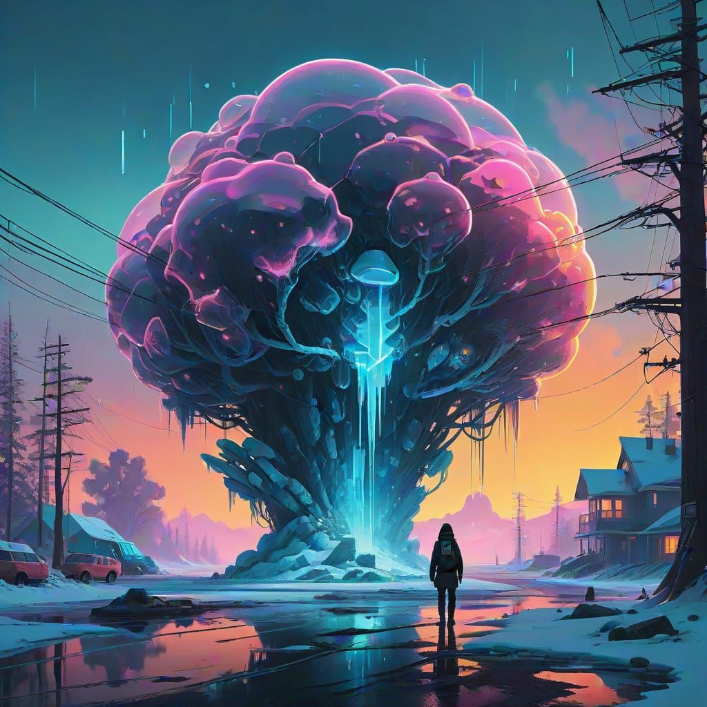 Neon Crystal Forms in Iridescent Hues