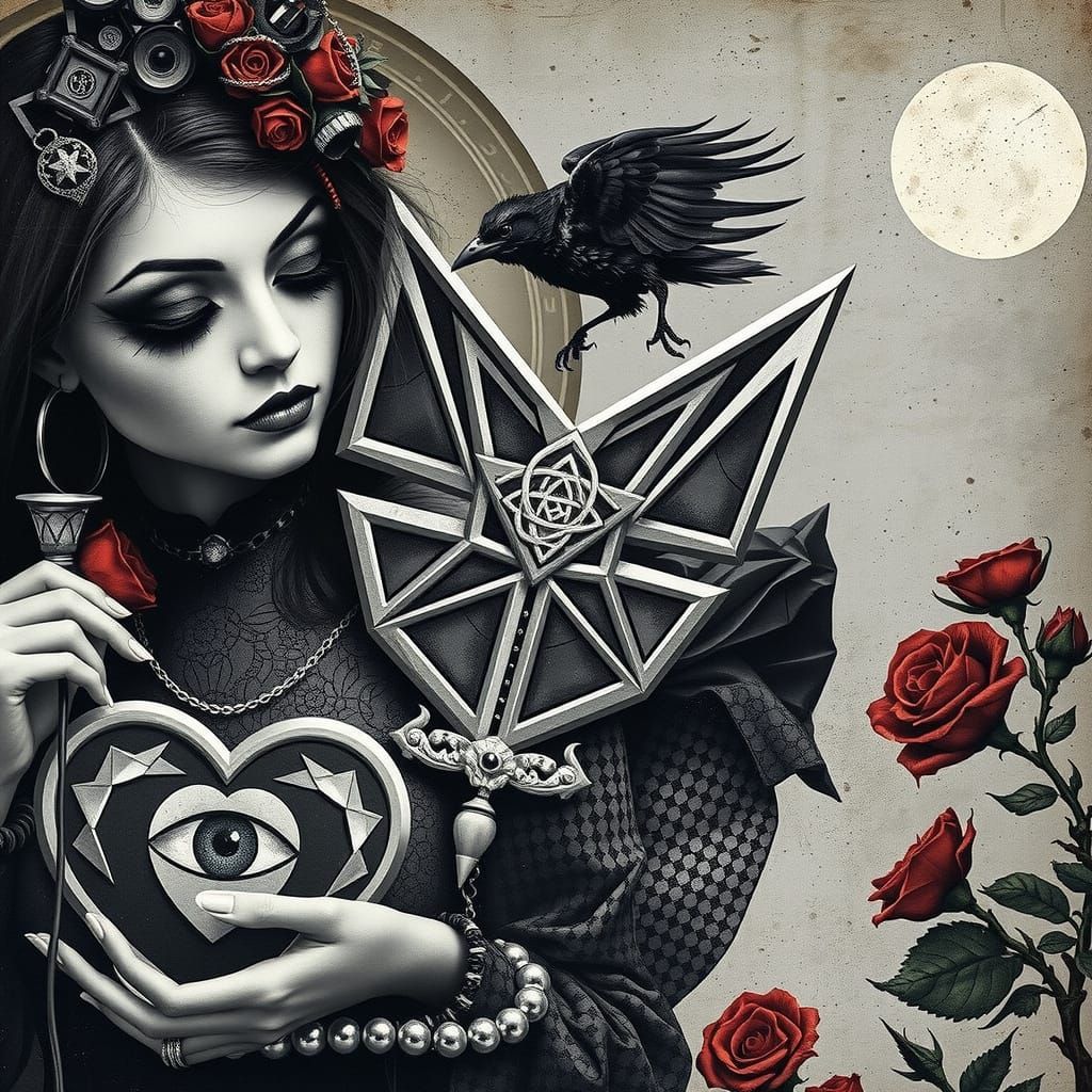 Punk Icon Portrait in Dada Style