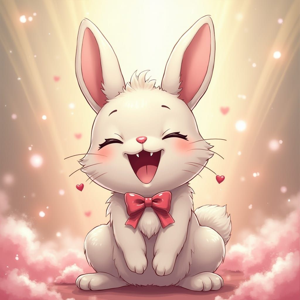 Anime Bunny Laughs in Defiance