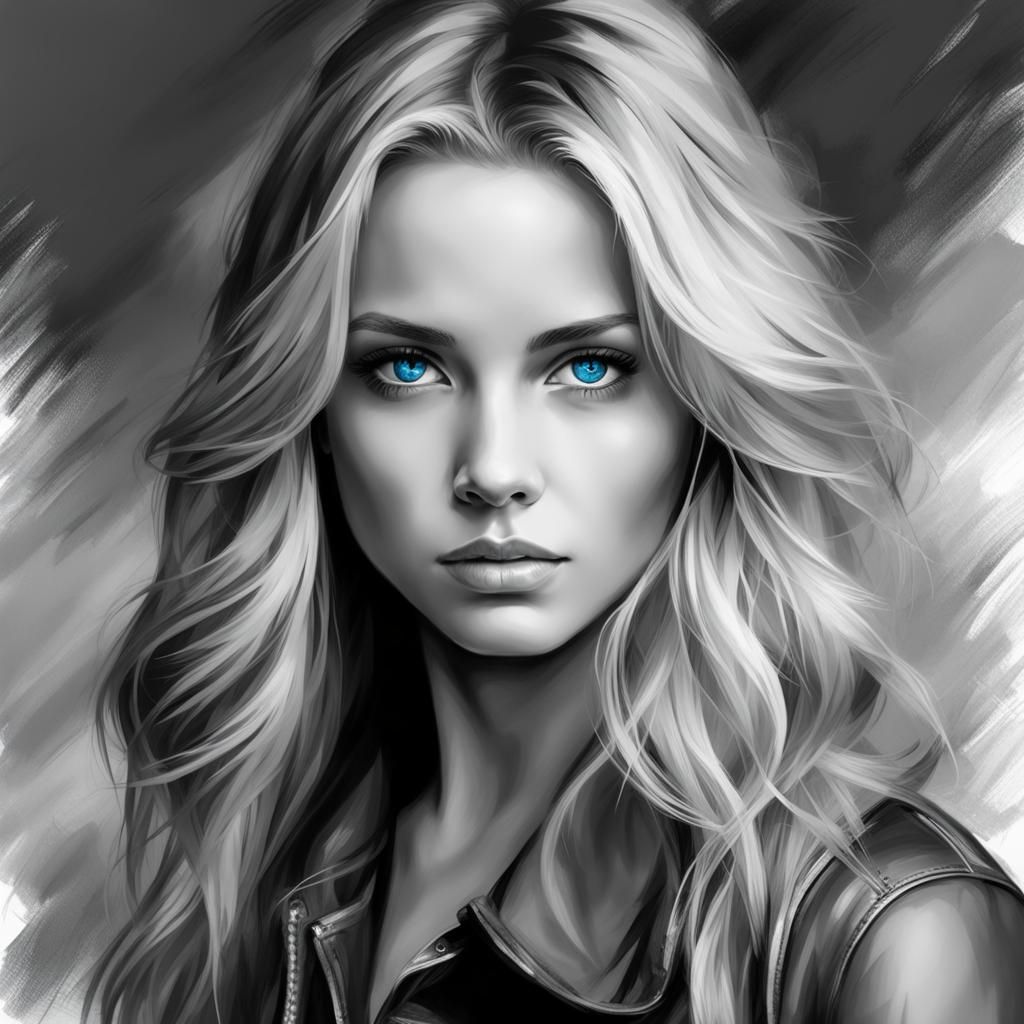 Selective Color Portrait of a Blond Woman