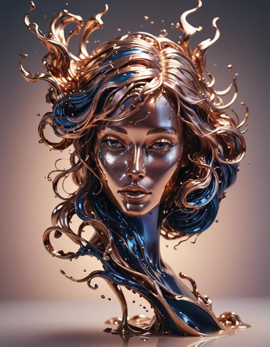 Rose Gold Woman: Fantasy Realism Concept Art