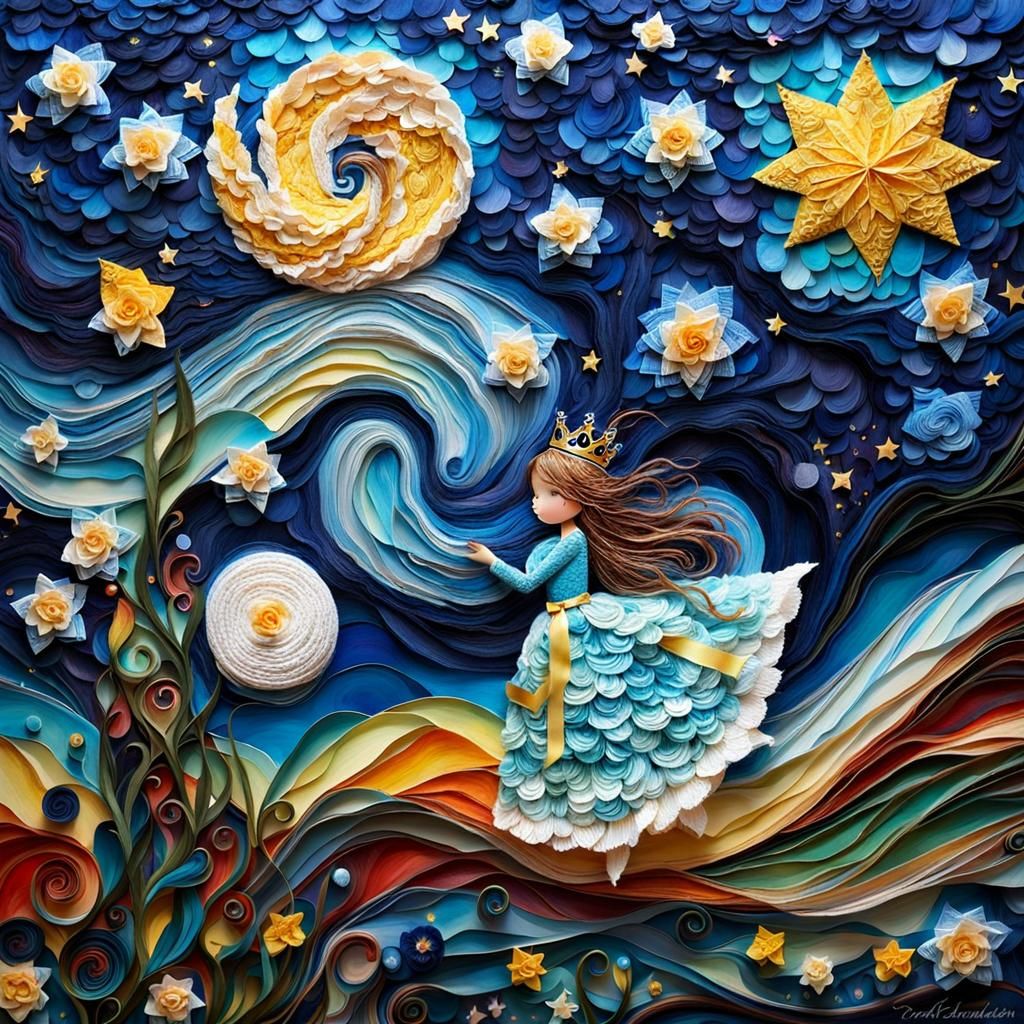 Recycled Paper Princess in Metaverse: Naive Art