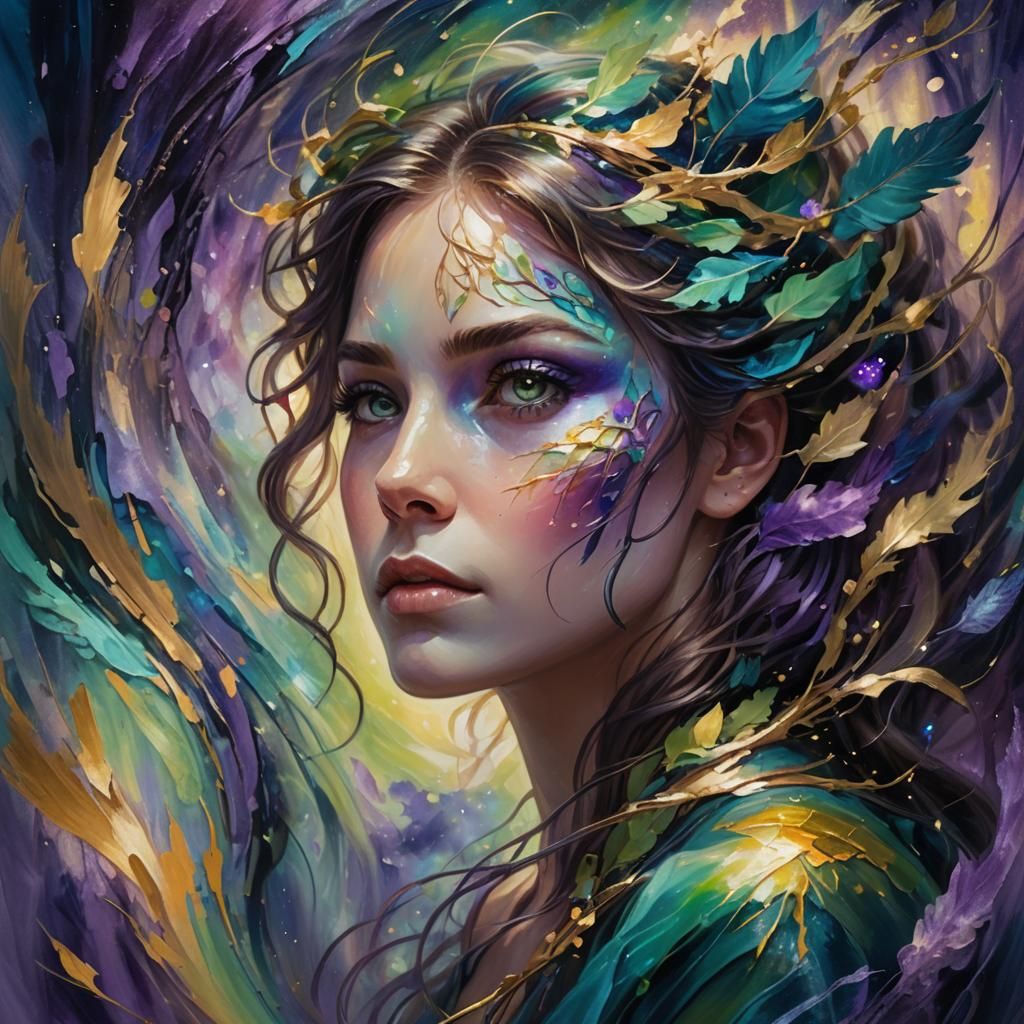 Fantasy Portrait with Aurora Borealis Effects