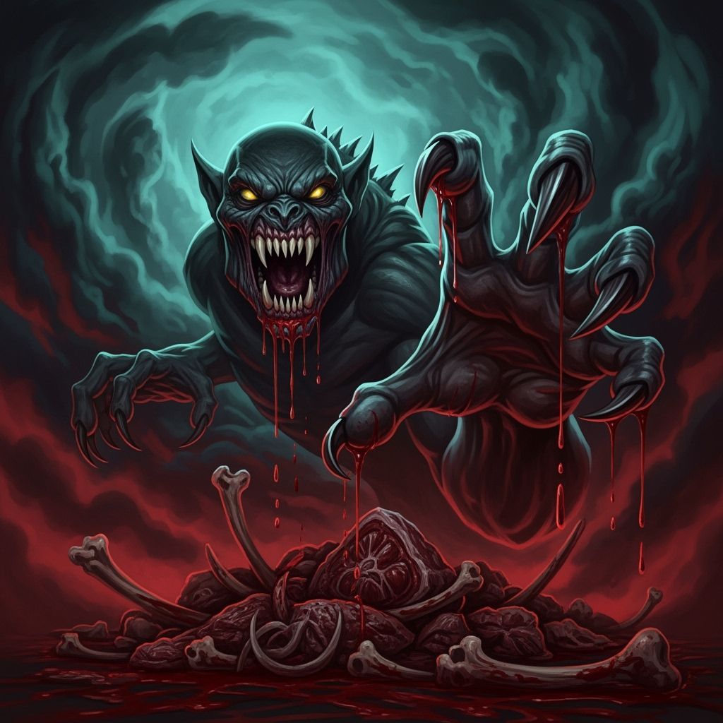 Macabre Monster Emerges in Dark Horror Scene