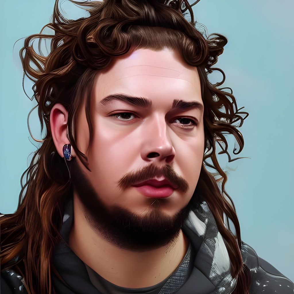 Hyperdetailed Portrait of Post Malone in Art Nouveau Style