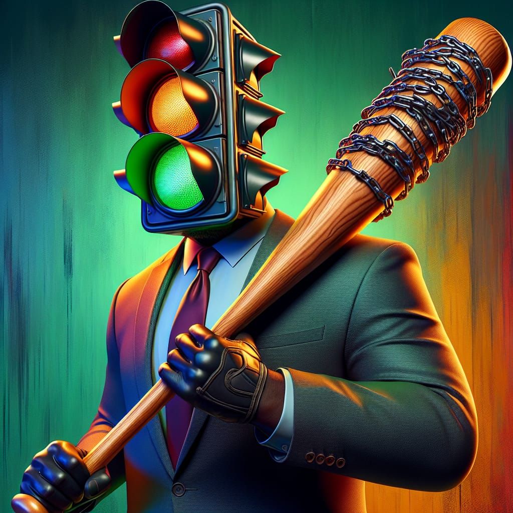 Colossal Traffic Light Business Figure with Chained Bat