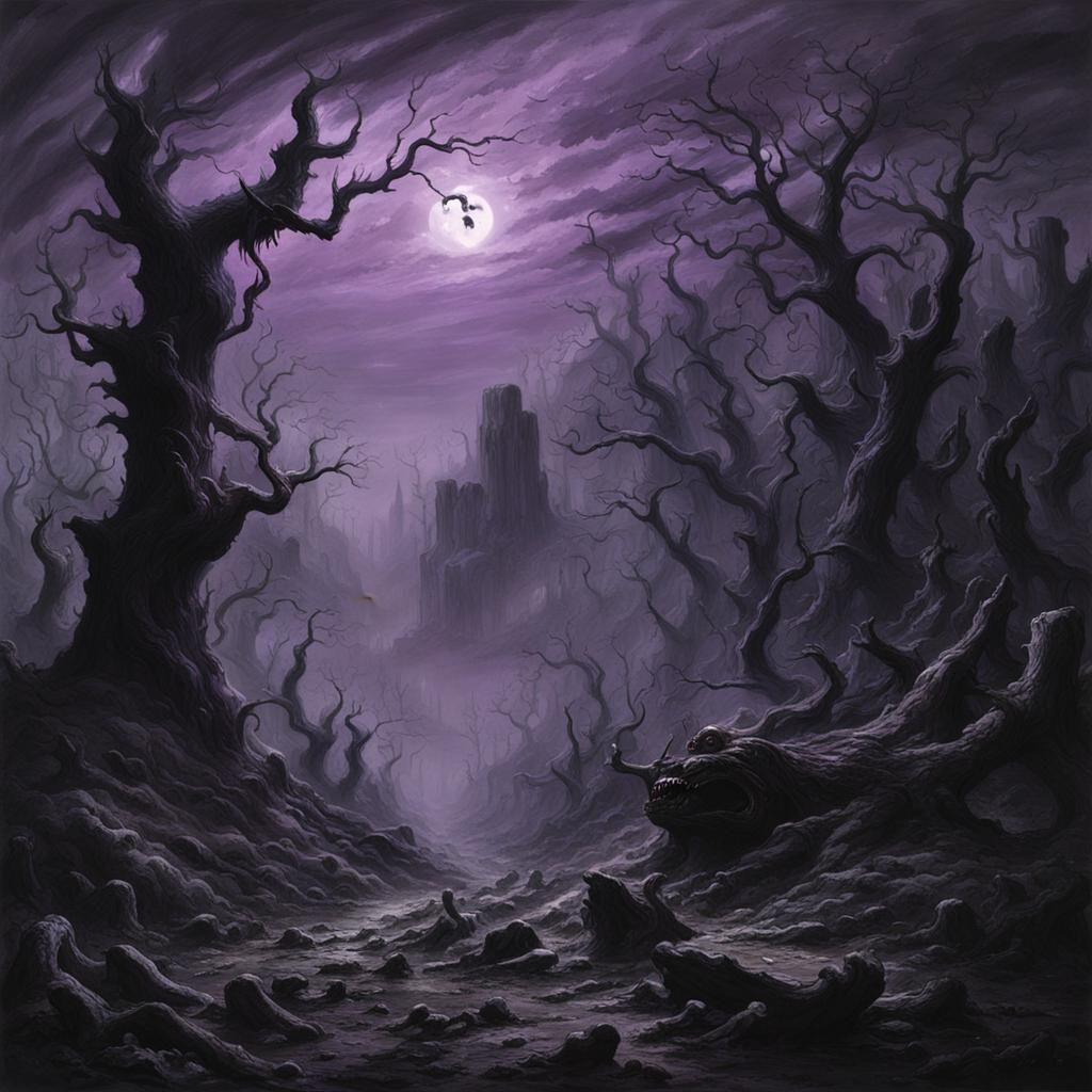 Smoky Violet Mist Face with Glowing Eyes