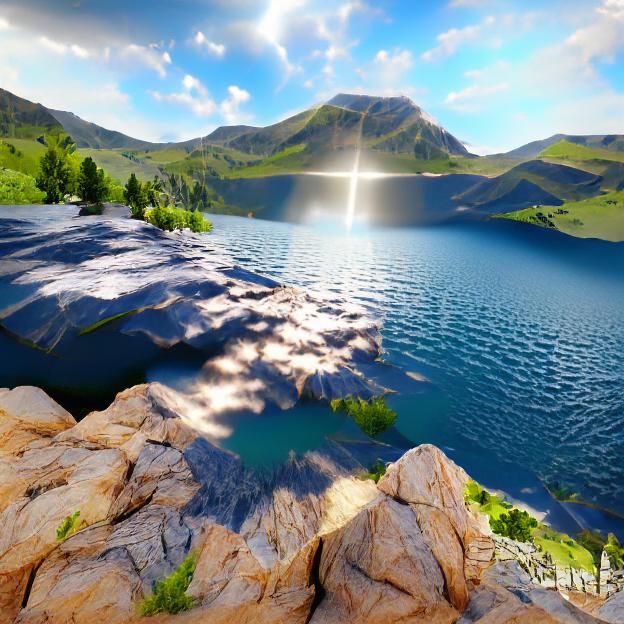 Mountainside Lake in 8K 3D Unreal Engine