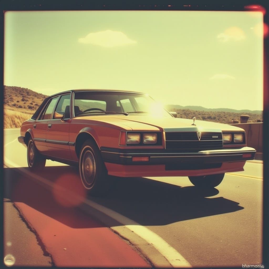 Retro Polaroid of a Powerful Vehicle