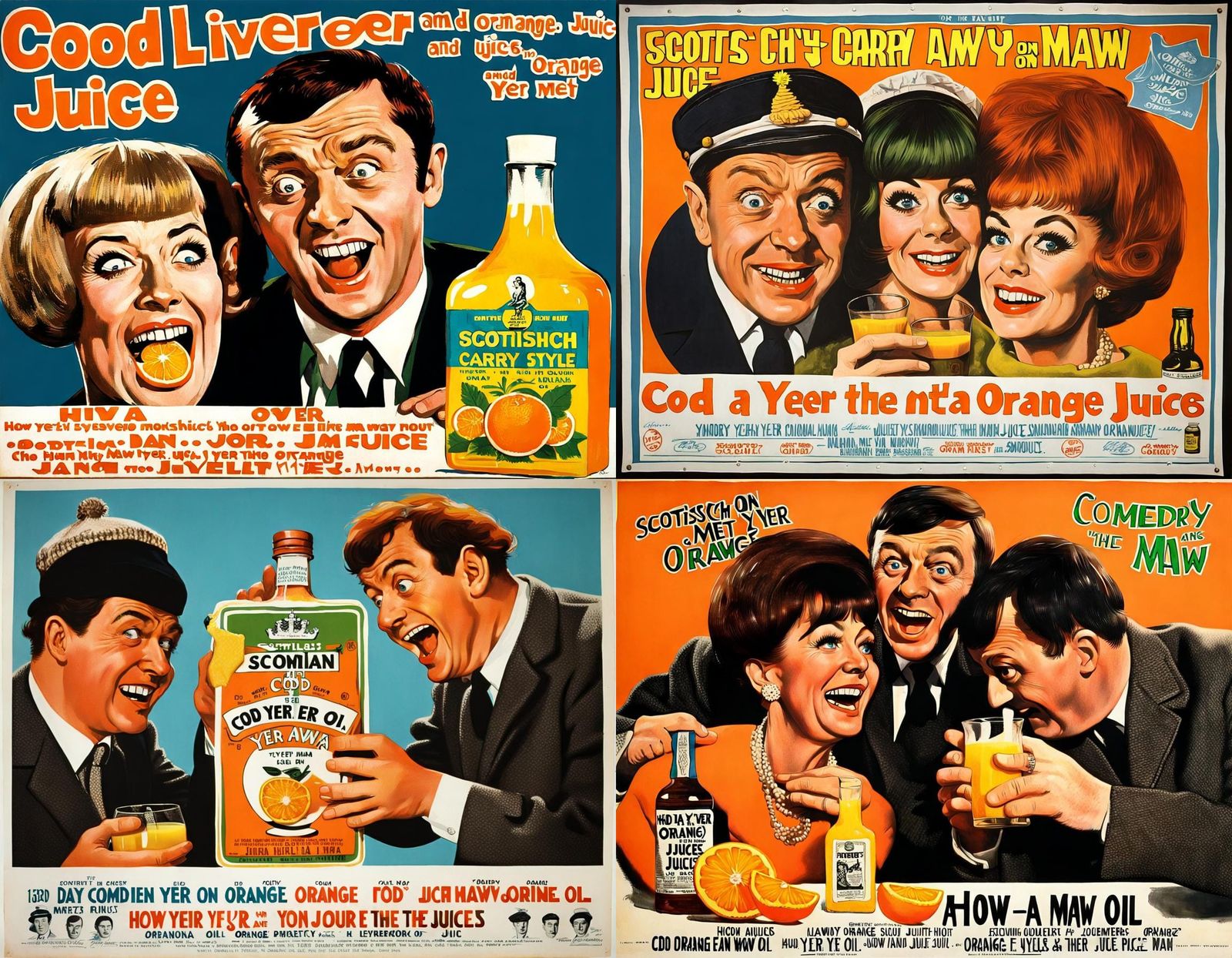 Scottish Comedy Movie Poster: Cod Liver Oil & Orange Juice