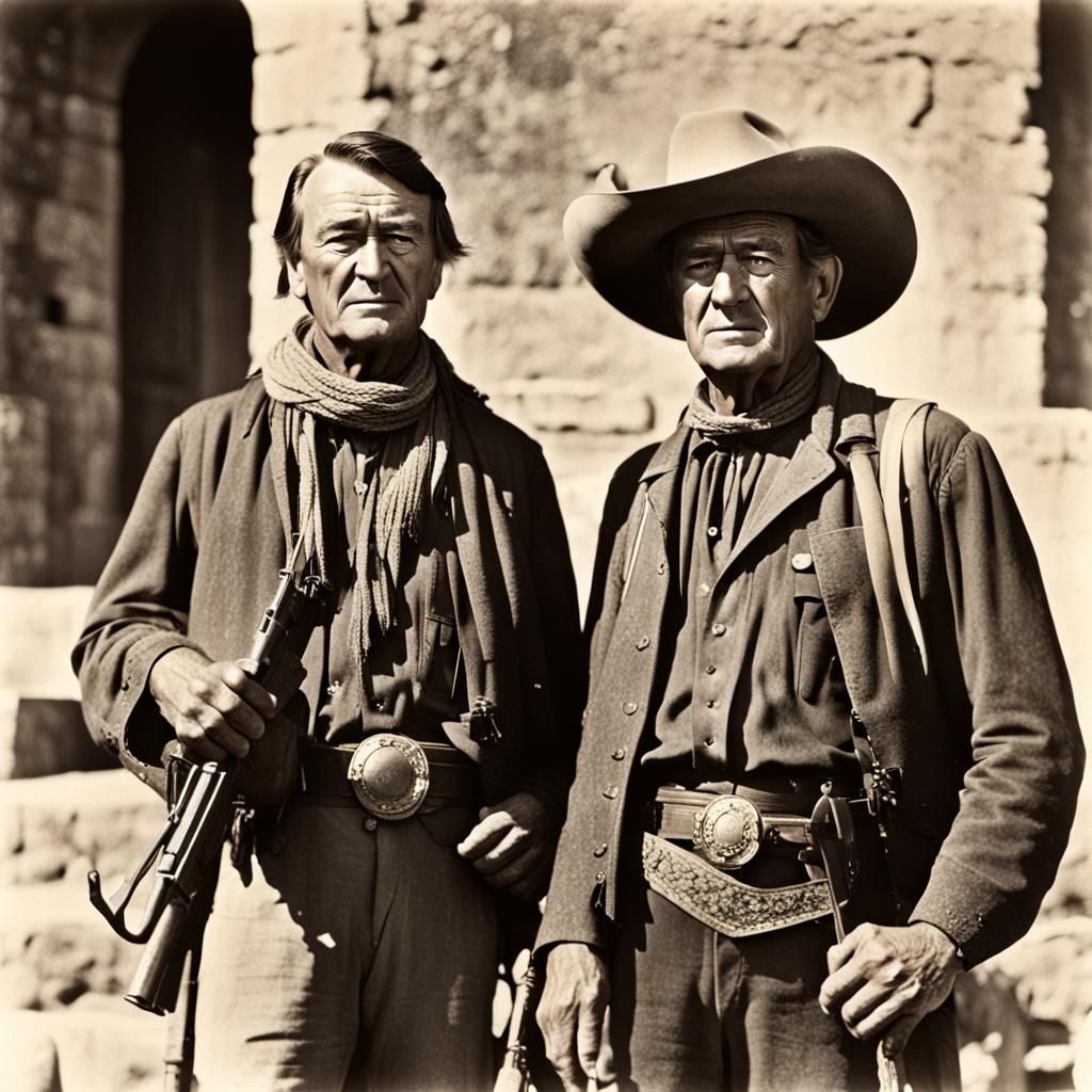 John Wayne and Geronimo at the Alamo