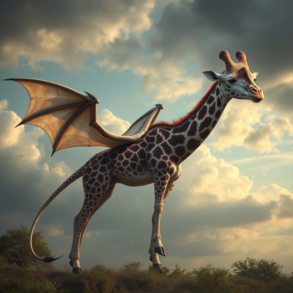 Realistic Dragon Giraffe Hybrid in Stunning Detail